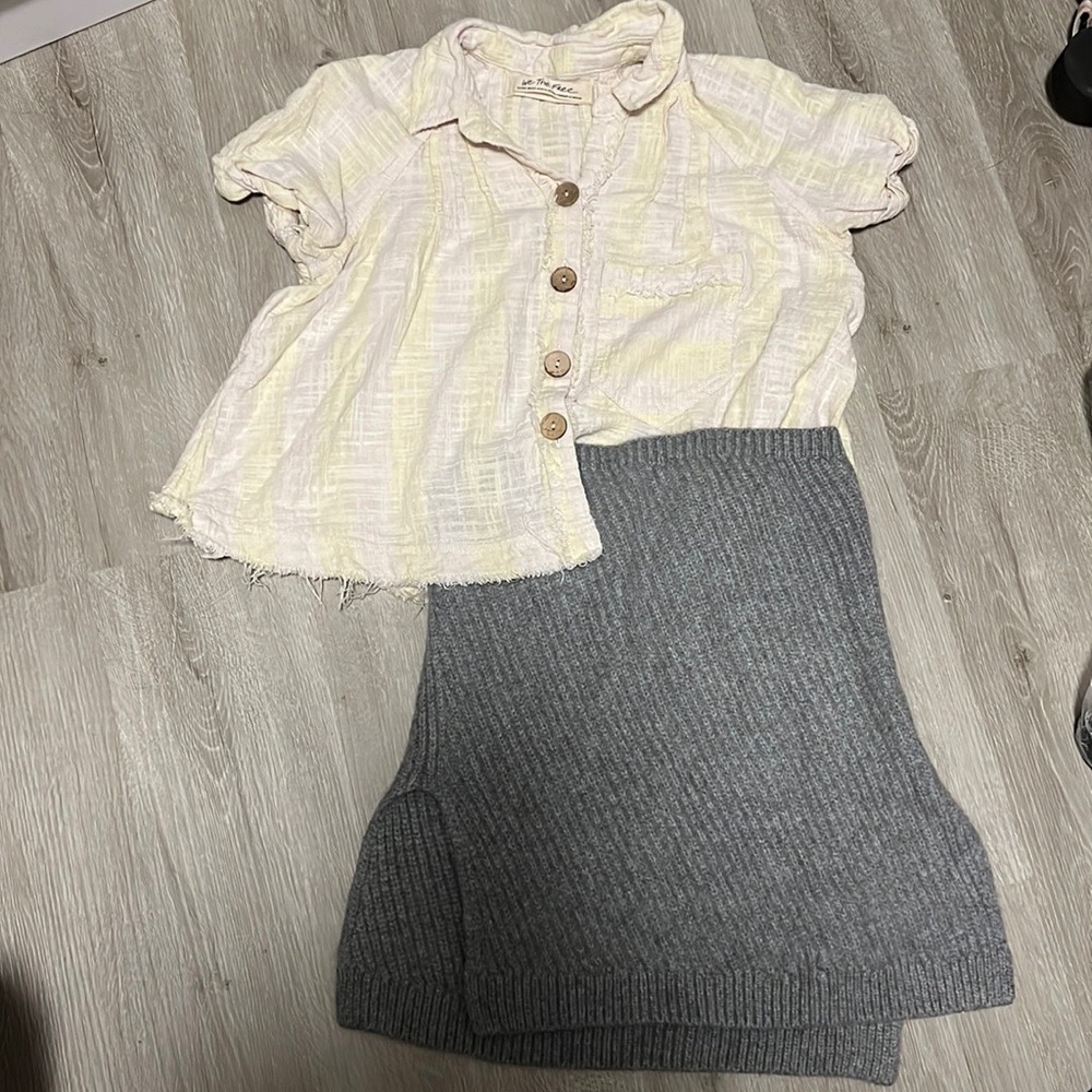 Cashmere mini skirt.